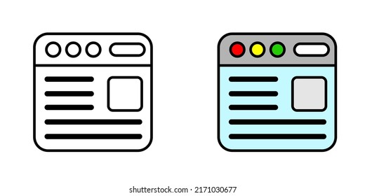 Illustration Vector Graphic of Browser, window Icon