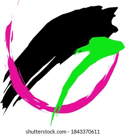 Ilustración vectorial pincel gráfico de tres colores, bueno para el número de fondo de carreras