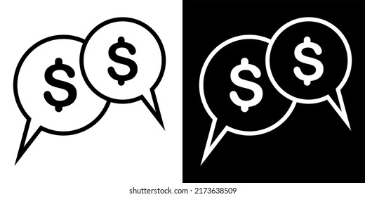 Illustration Vector Graphic of Bubble, chat, talk Icon. Black Color Icon.