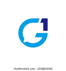 Illustration Vector Graphic of Bubble Letter G One Chatting Business Logo Design