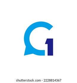 Illustration Vector Graphic of Bubble Letter G One Chatting Business Logo Design