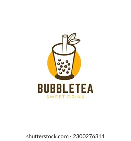 Illustration vector graphic of bubble tea drink concept logo design template on white background