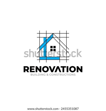 Illustration vector graphic of building renovation, construction, and home repair concept logo design template	
