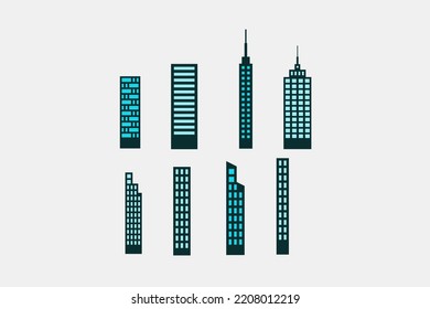 Illustration vector graphic of building set collection. Good for material use of city or town theme. 