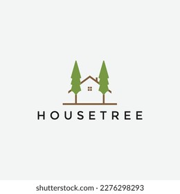 illustration vector graphic building tree logo design environmentally friendly