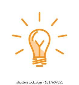 Ilustración Gráfica vectorial del icono de la lámpara de bombilla. Apto para la inspiración, el pensamiento, la idea, la creatividad, la tecnología, la innovación, la bombilla, etc.
