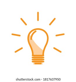 Ilustración Gráfica vectorial del icono de la lámpara de bombilla. Apto para la inspiración, el pensamiento, la idea, la creatividad, la tecnología, la innovación, la bombilla, etc.