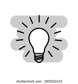 Ilustración Gráfica vectorial del icono de la lámpara de bombilla