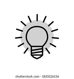 Ilustración Gráfica vectorial del icono de la lámpara de bombilla