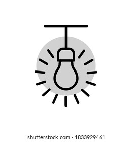Ilustración Gráfica vectorial del icono de la lámpara de bombilla