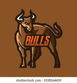 illustration vector graphic of bull, buffalo perfect for sport or e-sport team mascot logo