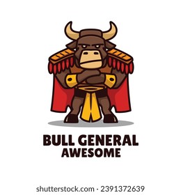 Illustration vector graphic of Bull General, good for logo design