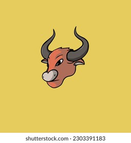 illustration vector graphic bull head illustration, good for template design, mascot, icon, logo, cartoon illustration, product design, merchandise design, etc