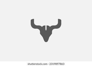 Illustration vector graphic of bull head silhouette. Good for logo