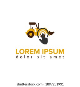 Gráfico vectorial de ilustración del logotipo del bulldozer. Perfecto para la empresa constructora