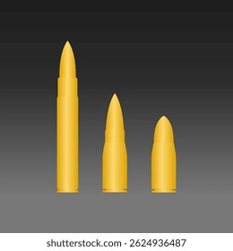 Illustration vector graphic of bullets on black background.