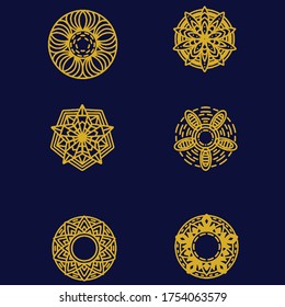 Illustration vector graphic bundle mandala gold. Perfec for wallpaper. backgrond. cover highlights. business card. background note book