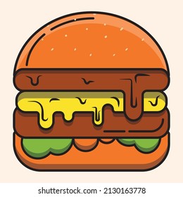 Gráfico vectorial de ilustración de la hamburguesa