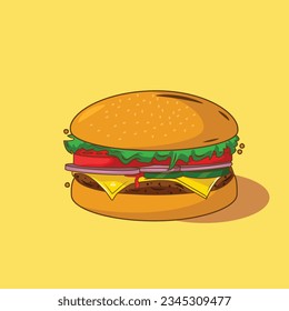 Illustration vector graphic of burger delicious 