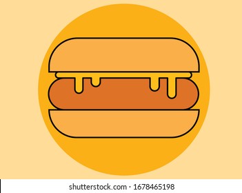 Gráfico vectorial de ilustración de la hamburguesa
icono de bueno para la hamburguesa
