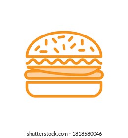 Ilustración Vector gráfico del icono de la hamburguesa. Apropiado para la comida americana, calorías, comida rápida, etc.