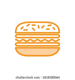 Ilustración Vector gráfico del icono de la hamburguesa. Apropiado para la comida americana, calorías, comida rápida, etc.