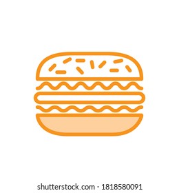 Illustration Vector graphic of burger icon. Fit for american food, calorie, fast food etc.