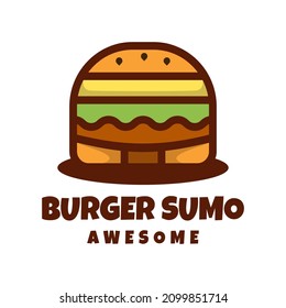 Illustration, Vektorgrafik von Burger Sumo, gut für Logo-Design