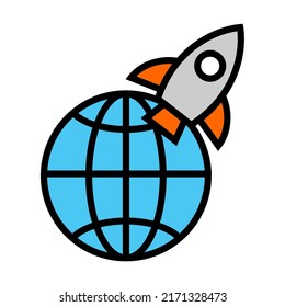 Illustration Vector Graphic of Business, rocket, start Icon