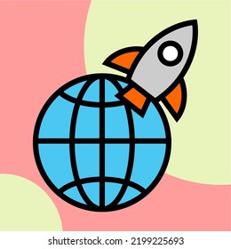 Illustration Vector Graphic of Business, rocket, start Icon