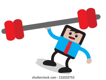 illustration vector graphic of businessman cartoon character in activity