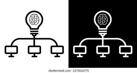 Illustration Vektorgrafik von Geschäftsmann, kreativ, Idee Icon. Schwarzes Farbsymbol.