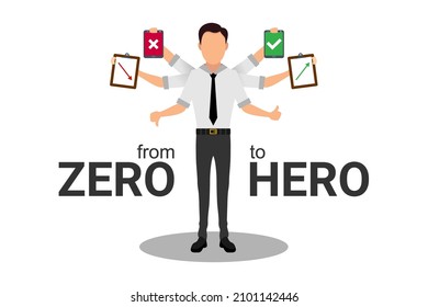 Illustration Vector Graphic of Businessman Development Character. Perfect to use for Presentation