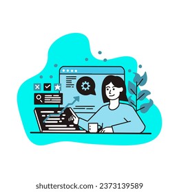 illustration vector graphic bussinese flat illustration for template, website, icon, design , etc