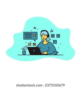 illustration vector graphic bussinese flat illustration for template, website, icon, design , etc
