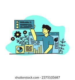 illustration vector graphic bussinese flat illustration for template, website, icon, design , etc