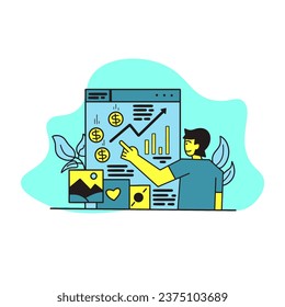 illustration vector graphic bussinese flat illustration for template, website, icon, design , etc