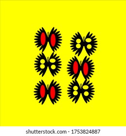 Vektorgrafik von Schmetterlingsdesign auf gelbem Hintergrund