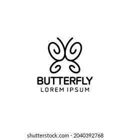 Illustration vector graphic of Butterfly logo. Line art logo style. Design inspiration