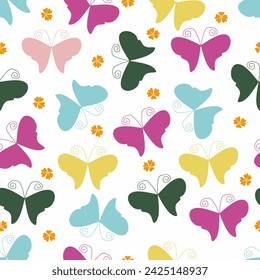 ilustración vectorial gráfico de patrón sin costura de mariposa