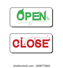 Illustration vector graphic of button for "open" and "close". Perfect for use in shop