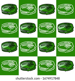 Illustration vector graphic of cabbage in pattern. Fit to place on packaging design, food court wallpaper, culinary event backdrop