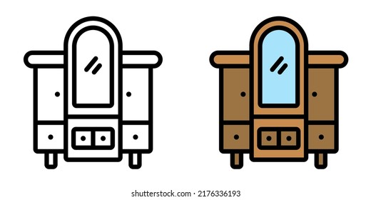 Illustration Vector Graphic of Cabinet, furniture, wardrobe Icon
