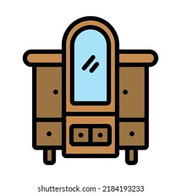 Illustration Vector Graphic of Cabinet, furniture, wardrobe Icon