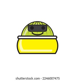 ilustración vectorial de cactus boy con cartón de doodle de anteojos.