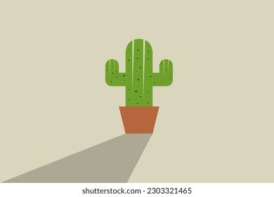 Illustration vector graphic of cactus in the pot. Good for background