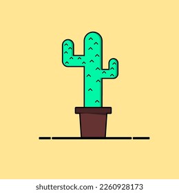 Illustration vector graphic of cactus view flat design