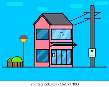 Illustration Vektorillustration-Grafik des Cafés