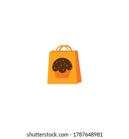 Gráfico vectorial de ilustración de la bolsa de pasteles. Perfecto para la tienda de panaderías