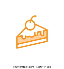 Ilustración Gráfico vectorial del icono del pastel. Apto para postre, dulce, panadería, comida, celebración, etc